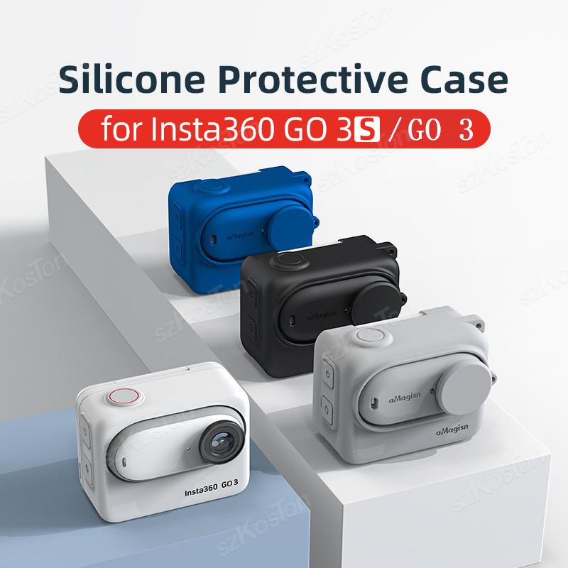 Insta360 Camera Go 3 - シリコーン保護ケースインスタ 360 GO 3S スポーツカメラシェルカバーオールラウンド保護 Insta360