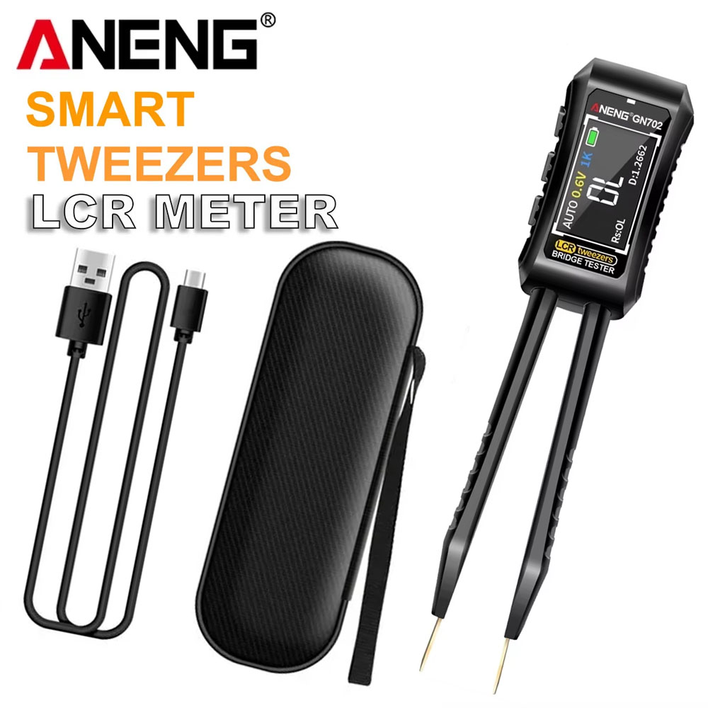 Smd Tweezer Set - ANENG LCRスマートピンセットブリッジSMD ESRテスターGN702自動抵抗容量インダクタンス導通ダイオードテスト測定器
