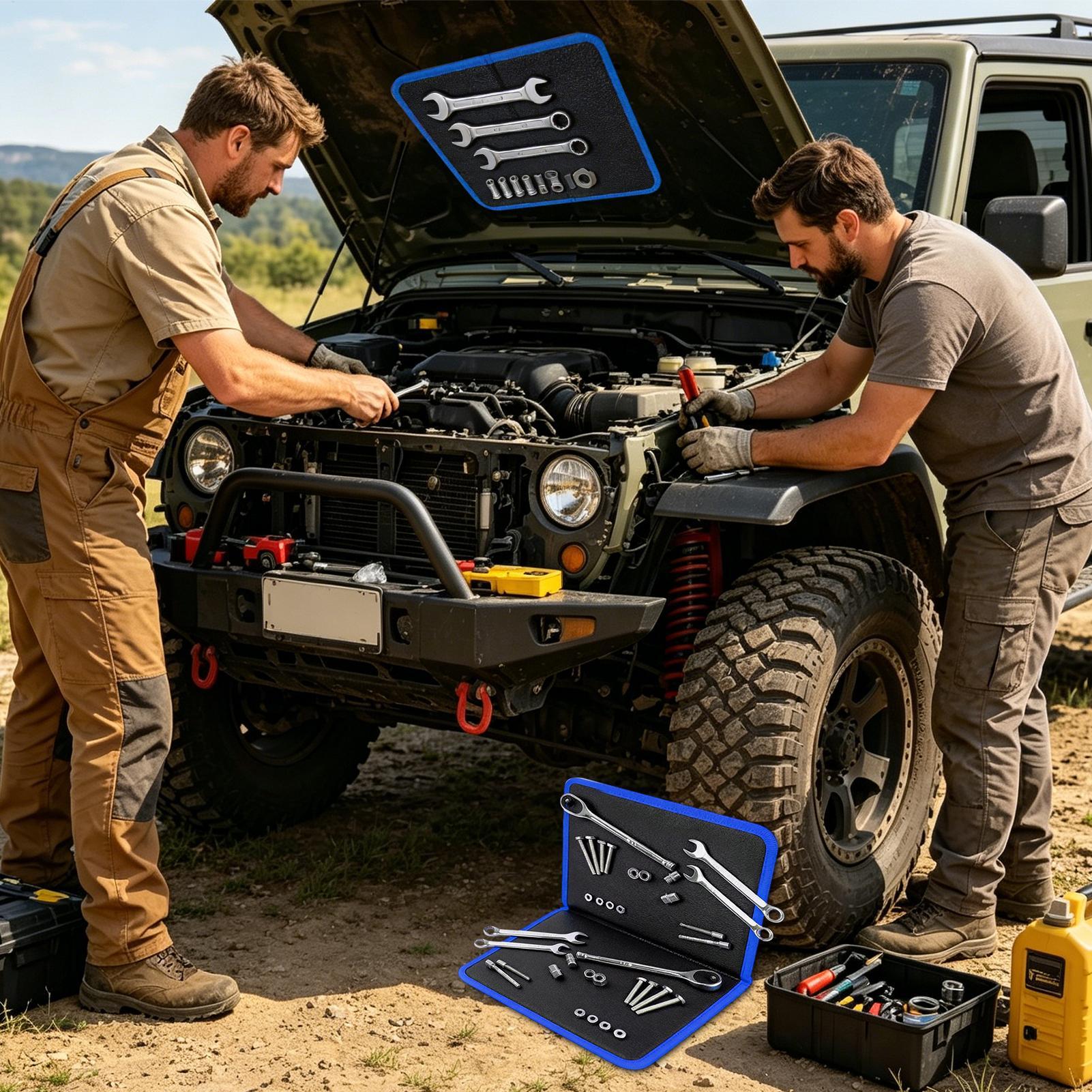 強力な磁石付き磁気ツールマット、ワークショップ、自動車修理、 - Electronics Repair Garage のレビューと価格
