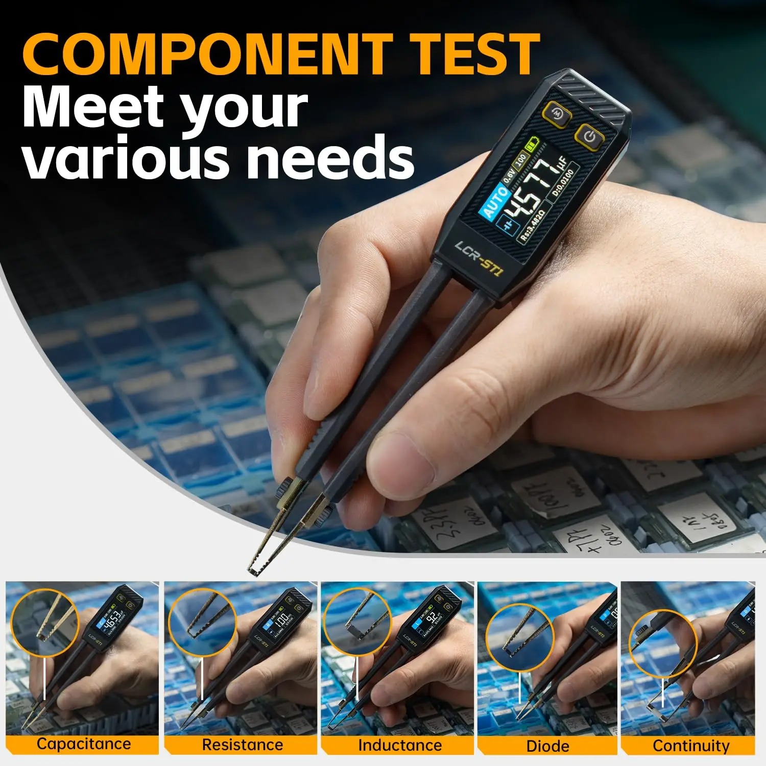 FNIRSI LCR-ST1 ミニスマートピンセット LCR - Smd Tweezer Set のレビューと価格