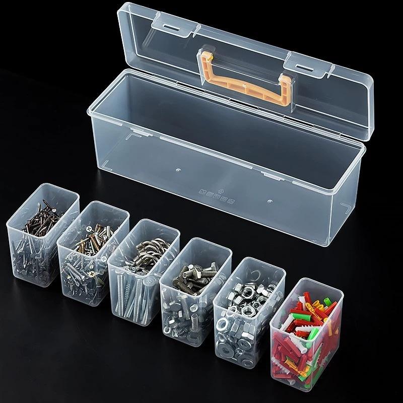 7ピース透明パーツ収納ボックスオーガナイザー調整可能な仕切り - Electronics Repair Garage のレビューと価格